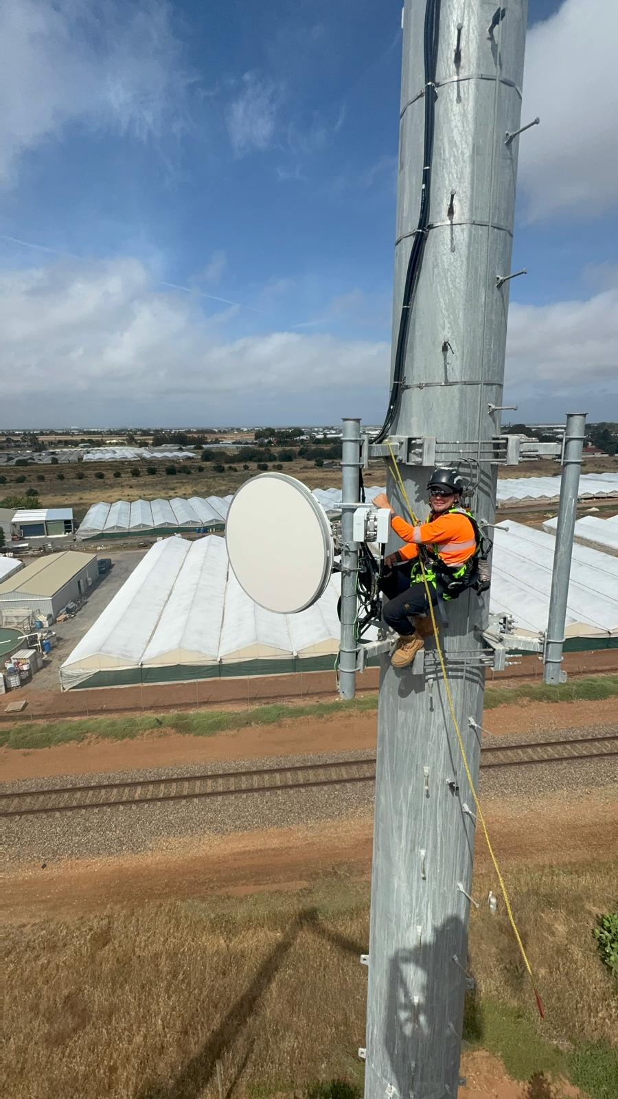 Microwave Dish Install — Work Positioning
